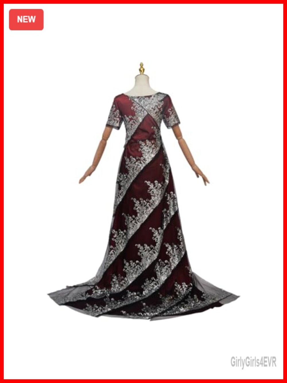 Titanic Rose Cosplay Costume Satin Lace Sequin Dress for Women - Picture 4 of 5